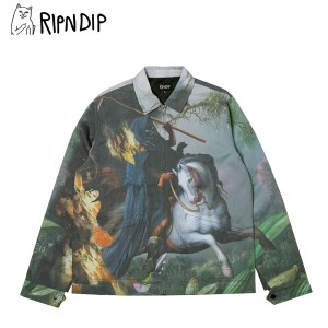 【送料無料】リップンディップ（RIPNDIP) Fire & Desire Denim Coach Jacket 《Multi》 ジャケット/アウター/男性用/メンズ[BB]