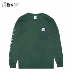 リップンディップ(RIPNDIP) Lord Nermal Pocket L/S Tee 《Olive》 メンズ 長袖 Tシャツ/ロンT/ [AA-2]