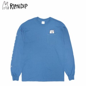 リップンディップ(RIPNDIP) Lord Nermal Pocket Long Sleeve Tee 《Slate》 メンズ 長袖 Tシャツ/ロンT[AA-3]