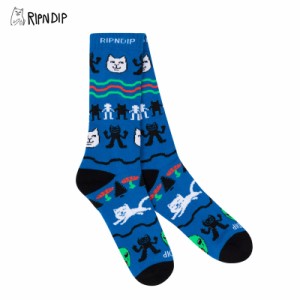 リップンディップ(RIPNDIP) Jolly Holiday Socks (Navy) 靴下  クルー丈ソックス [AA-2]