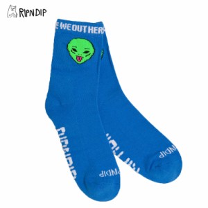 リップンディップ(RIPNDIP) We Out Here Mid Socks (Blue) 靴下  ショート丈ソックス [AA-2]