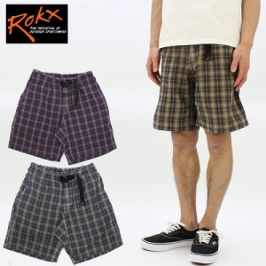 ロックス(ROKX) INDIGO CHECK SHORT インディゴチェック/ショートパンツ/ハーフパンツ/メンズ/男性用[AA]