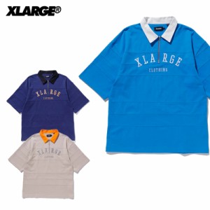 エクストララージ(X-LARGE) RUGBY ZIP S/S SHIRT ラガーシャツ ハーフジップ  半袖 カットソー カジュアル トップス [AA]