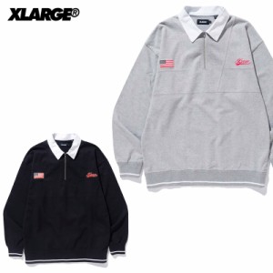 エクストララージ(X-LARGE) EMBROIDERED RUGBY SHIRT ラガーシャツ 長袖 カットソー カジュアル トップス[AA]