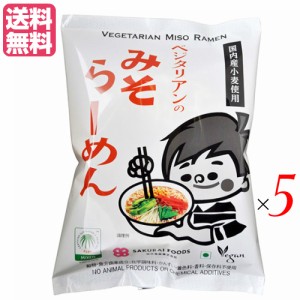 ラーメン 即席ラーメン インスタントラーメン ベジタリアンのみそラーメン 100g 5袋セット 桜井食品