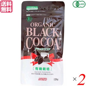 ココア ココアパウダー 無糖 ムソー オーガニックブラックココア 120g ２個セット 送料無料