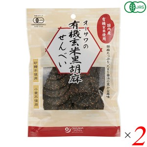 煎餅 せんべい ギフト オーサワの有機玄米黒胡麻せんべい 60g 2個セット 送料無料