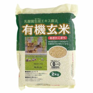 乳酸菌生成エキス農法 有機玄米（あきたこまち） 2kg 【ビーアンドエス・コーポレーション】