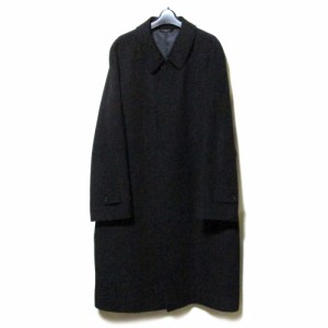 PURE CASHMERE ピュア カシミア 100％ ステンカラーロングコート (黒 最高級 ジャケット ブラック カシミヤ) 114487