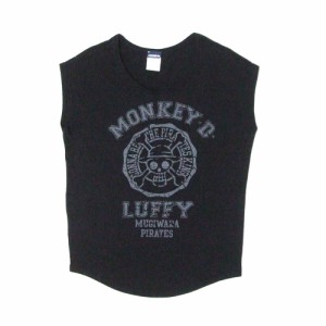 COSPA×ONE PEACE コスパ×ワンピース LUFFY ノースリーブTシャツ (黒 半袖 麦わらルフィー ) 115007【中古】