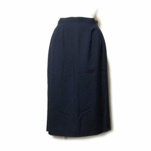 美品 Vintage BURBERRY ヴィンテージ バーバリー 「9」定番 ギャバジンスカート (紺 ネイビー 英国 イギリス 伝統) 120729 【中古】