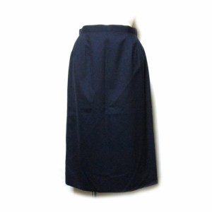 Vintage BURBERRY ヴィンテージ バーバリー 「9」定番 ギャバジンスカート (紺 ネイビー 英国 イギリス 伝統) 120735 【中古】