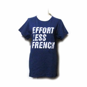 MAISON KITSUNE メゾンキツネ「M」FFFORT LESS FRENCH Tシャツ (紺 半袖) 131947 【中古】