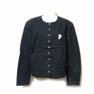 Vintage PINKHOUSE ヴィンテージ ピンクハウス「L」コットンカーデガン (金子功 カネコイサオ 黒 ジャケット ロゴ入り) 133103 【中古】