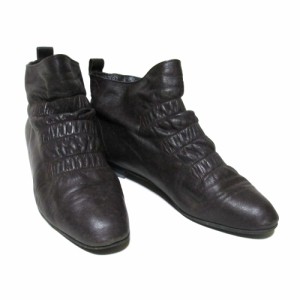 Vintage TOKIO KUMAGAI ヴィンテージ トキオクマガイ「37 1/2」シャーリングレザーブーツ (24.5cm ブラウン 革 皮 靴) 133227 【中古】