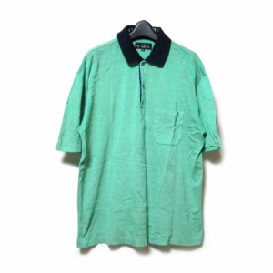 Vintage dunhill ヴィンテージ ダンヒル「XL」イタリア製 クレリックポロシャツ (半袖 ビンテージ グリーン) 133594 【中古】
