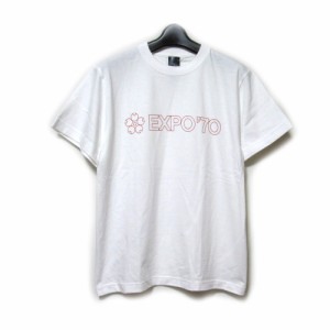 【新品】 EXPO'70 大阪万博「S」桜エンブレムTシャツ (エキスポ70 大高猛 半袖 白 赤) 133685