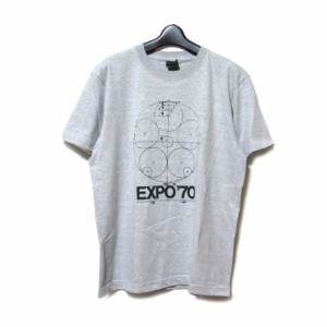 【新品】 EXPO70 エクスポ70「XL」大高猛 早川良雄 設計日本万国博覧公式エンブレム.ロゴTシャツ グレー 133853 【中古】