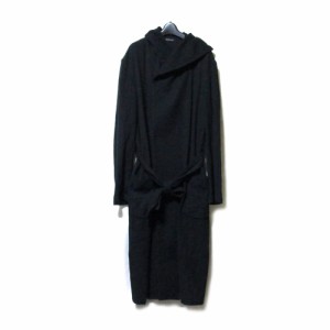 Yohji Yamamoto POUR HOMME ヨウジヤマモト プールオム「4」ウイッチーズフードマキシ丈ロングコート 134868 【中古】