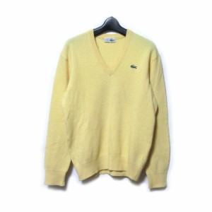 Vintage LACOSTE ヴィンテージ ラコステ「4」フランス製 Vネックウールニットセーター 135219 【中古】