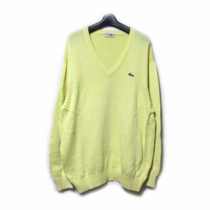 Vintage LACOSTE ヴィンテージ ラコステ「4」フランス製 Vネックコットンニットセーター 135220 【中古】