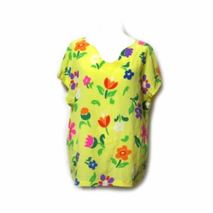 Vintage Genny ヴィンテージ ジェニー イタリア製 シルクカットソー (花柄 ブラウス 絹 Tシャツ 半袖) 135424 【中古】