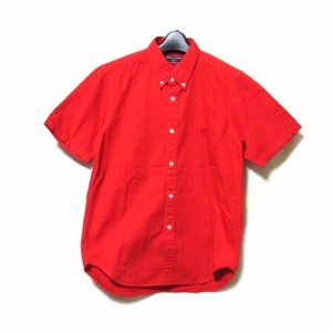 美品 COMME des GARCONS HOMME コムデギャルソン オム「SS」2008 ワンポイントボタンダウンシャツ (赤 レッド 半袖) 135534 【中古】