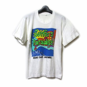 Vintage Australia ヴィンテージ オーストラリア「S」Gold Coast スーベニールTシャツ (90年代 白 半袖) 135978 【中古】