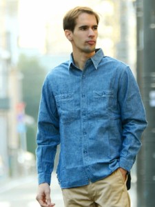 BUZZ RICKSON'S バズリクソンズ シャツ 長袖 メンズ 綿 100% シャンブレーシャツ ブランド CHAMBRAY WORK SHIRTS 東洋 S M L XL XXL BR25