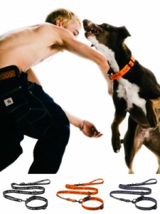Carhartt WIP カーハート 犬用 リード&カラーセット 小型犬 中型犬 ショルダーリード ハンズフリー スクリプトロゴ SCRIPT DOG LEASH & C