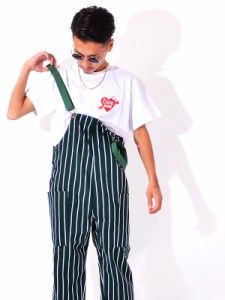 COOKMAN クックマン オーバーオール メンズ レディース 大きいサイズ Fisherman's Bib Overall STRIPE Dark Green ストライプ ダークグリ