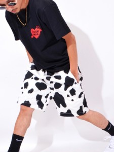 【ネコポス送料無料】COOKMAN chef pants クックマン シェフパンツ ショートパンツ メンズ レディース Cow 牛 カウ 柄 ショーパン ハーフ