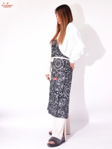 COOKMAN クックマン エプロン ブラック ペイズリー ロング レディース メンズ Long Apron Paisely 前掛け カフェ ショップ 233-03960