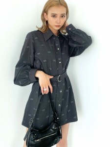 【在庫処分】EMODA エモダ 2WAYベルトシャツワンピース シャツ ワンピース ロングシャツ 2WAY おしゃれ かわいい ゆったり ブランド クロ