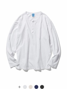 Good On グッドオン ヘンリーネック Tシャツ 長袖 レディース メンズ ロンT 綿100% ロングスリーブヘンリーＴシャツ L/S HENLEY TEE 丸胴