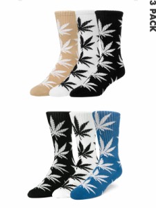 HUF ハフ ソックス レディース メンズ おしゃれ かわいい ブランド 靴下 3足セット ESSENTIALS PLANTLIFE SOCKS 3 PACK マリファナ プラ