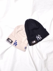 【ネコポス送料無料】NEW ERA ニューエラ キャップ ニット帽 MLB レディース メンズ 帽子 ニットキャップ ロゴ NY LA BASIC CUFF KNIT ML