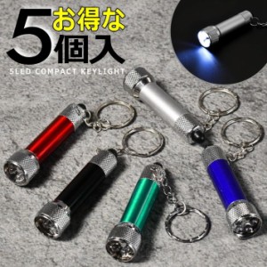 【お得な5個セット】LEDライト キーホルダー 小型LEDライト NEK 7987626 キーライト 高輝度 5灯 LR44 ボタン電池 LTG 送料無料