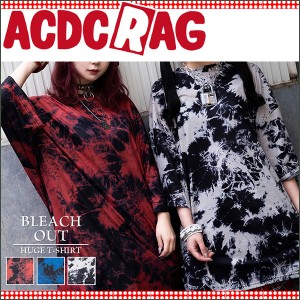 ACDC RAG エーシーディーシーラグ ブリーチ ヒュージTシャツ 病みかわいい 病みかわ 服 パンク ロック ファッション V系 モード タイダイ