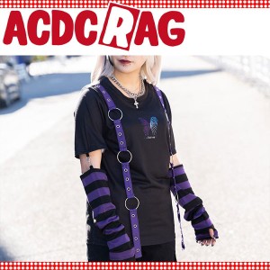 ACDC RAG エーシーディーシーラグ アンデッドバタフライ L/S T パンク ロック 病みかわいい 原宿系 ブラック/パープル