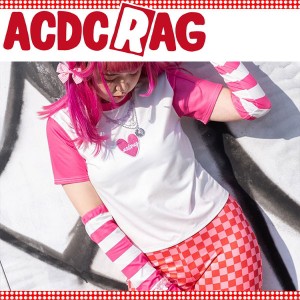 ACDC RAG エーシーディーシーラグ ハート アームT 原宿系 デコラ カラフル 派手カワ ポップ ファンシー ピンク