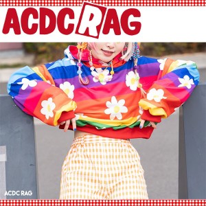 ACDC RAG エーシーディーシーラグ フラワー クロップトップ 原宿系 デコラ カラフル 派手カワ ポップ ファンシー レインボー