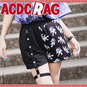 ACDC RAG エーシーディーシーラグ ムーンバニードールズ ショートパンツ 原宿系 パンク ロック ユニセックス ブラック