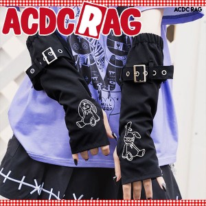 ACDC RAG エーシーディーシーラグ ムーンバニードールズ アームカバー 原宿系 パンク ロック ユニセックス ブラック