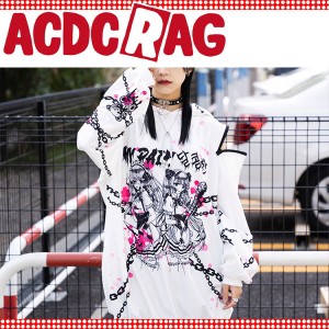 ACDC RAG エーシーディーシーラグ SWEET MY PAIN パーカー ホワイト 原宿系 韓国 ファッション 長袖 パンク ロック V系 病み 病みかわい