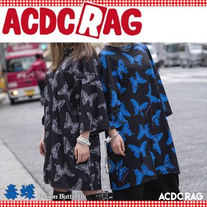 ACDC RAG エーシーディーシーラグ バタフライ ヒュージTシャツ 原宿系 パンク ロック 病みかわいい