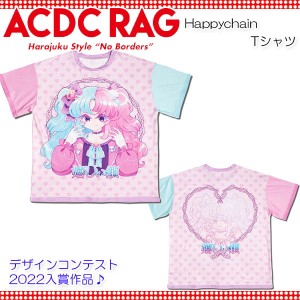 ACDC RAG エーシーディーシーラグ Happychain Tシャツ 原宿系 イラスト 大きいサイズ ユニセックス