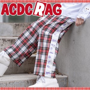 ACDC RAG エーシーディーシーラグ きんたろうラインパンツ【くまきちコラボ第二弾】 レッド/ホワイトタータン