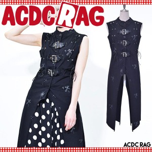 ACDC RAG エーシーディーシーラグ ロングベスト | パンク ロック ファッション V系 ビジュアル系 ヴィジュアル系 ゴシック ベスト ロング