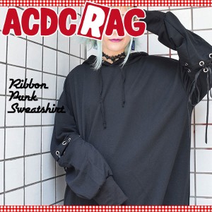 ACDC RAG エーシーディーシーラグ アームLパーカー パンク ロック ファッション V系 原宿 原宿系 ゴシック ゴス パーカー 長袖 オーバー